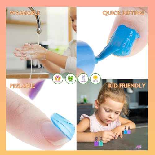 Townley Girl Moana 2 Non-Toxic Water-Based Peel Off Nail Polish Set with Glittery Shimmery and Opaque Colors for Girls Kids Ages 3+ Perfect for Parties Sleepovers and Makeovers 8 Pcs