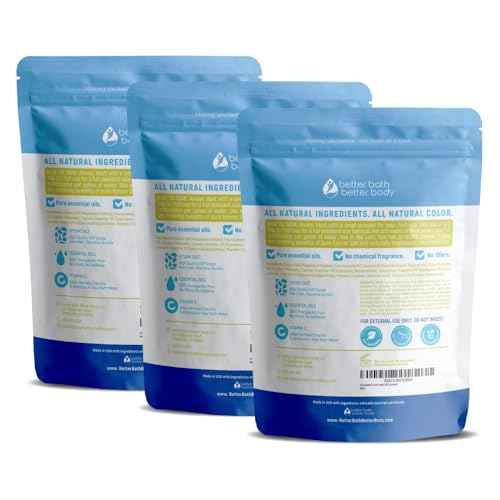 Circulation Foot Soak (3-Pack with Scoop) Foot Soaking Epsom Salts with Pure Essential Oils in BPA Free Pouch with Press-Lock Seal Made in USA, Three 2-Lbs Pouches 6-Lbs Total