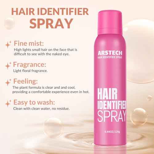 Hair Identifier Spray for Face Shaving Dermaplaning Tool Skin Body Dermaplaning Spray for Women with 4 Face Razor for Face Shaver Hair Removal Kit Excess Hair Dermaplane Razor for Women Face