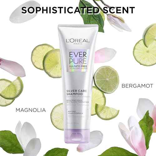 L'Oreal Paris EverPure Silver Care Sulfate Free Conditioner, Brightening and Nourishing Hair Care for Gray and Silver Hair, Vegan Formula with Peptides, 8.5 Fl Oz