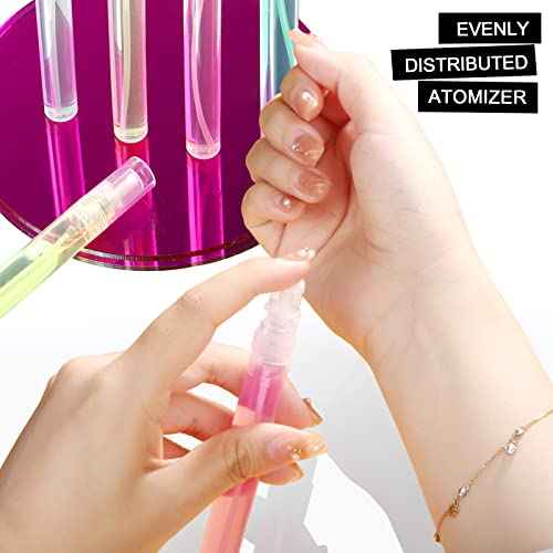 Teenitor Mini Spray Bottle, 20 Pack 10ml Perfume Bottle Empty, Plastic Refillable Perfume Bottles Atomizer, Sample Bottle Fine Mist Spray Bottles, Essential Oil Portable Bottle for Travel