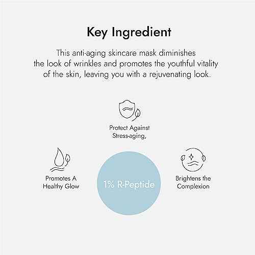 AS OF TODAY R-Peptide Sheet Mask 5 Pack | Hydrating Anti-Aging Face Mask with Peptides & Botanical Extracts | Wrinkle Care, Firming & Soothing | Korean Skincare Clean Beauty | Collagen Sheet Mask