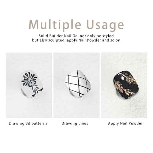 Solid 3d Nail Sculpting Gel For Nail Art, 3d Nail Art Gel Multifunctional 3d Molding For Nails Salon Home DIY (Black)