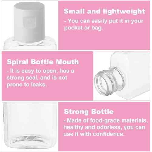 CYEAH 120 Pcs Plastic Travel Bottles 1oz Mini Shampoo Bottles Small Empty Bottles Refillable Cosmetic Containers with Flip Cap Clear Portable Small Bottles for Liquid, Lotions, Toner, Body Soap