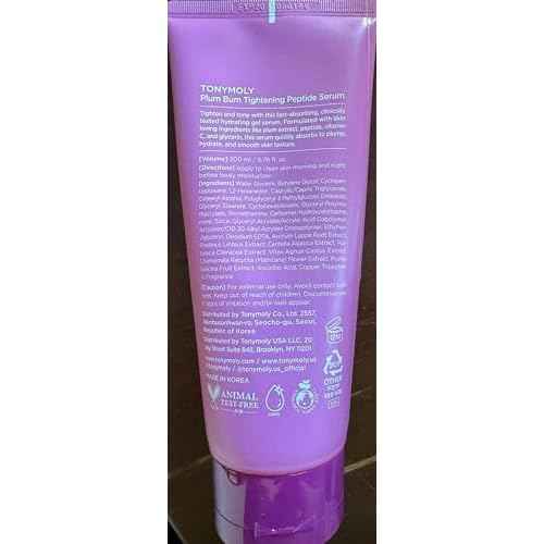 TONYMOLY Plum Bum Tightening Peptide Serum ? Firming & Hydrating Body Serum with Plum Extract, Vitamin C & Glycerin, 6.76 fl oz