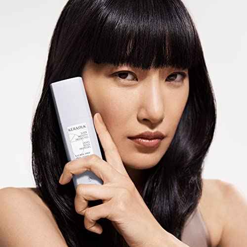 KERASILK Flat Iron Spray | Speeds Up & Eases Hot Iron Styling | Smooths Hair & Flyaways | Creates Sleek Hair Full of Shine | Humidity Protection | With Heat Protection | 75ml