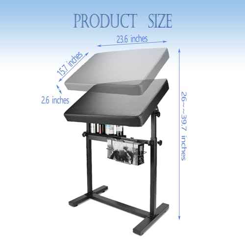 XXL Tattoo Armrest Stand Height and Tilt Adjustable Oversized Tattoo Arm Rest with Ink Rack and Glove Rack for Artist Beauty Table