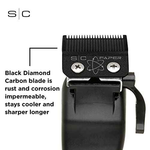 StyleCraft Absolute Alpha Professional Modular Cordless Hair Clipper, 3 Modular Lids, Black Diamond Carbon Faper Blade, USB, Charging Stand