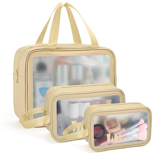 MAANGE Toiletry Bag for Women Men, Translucent Waterproof Makeup Cosmetic Bag Travel Organizer for Accessories, Toiletries