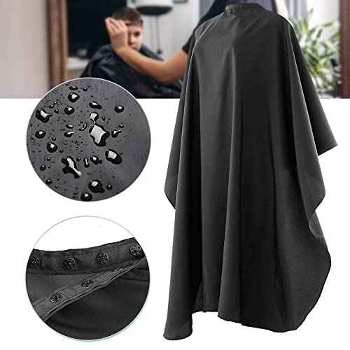 Black Barber Cape - Professional Nylon Waterproof Salon Cape, 59" x 47", 8 Pack