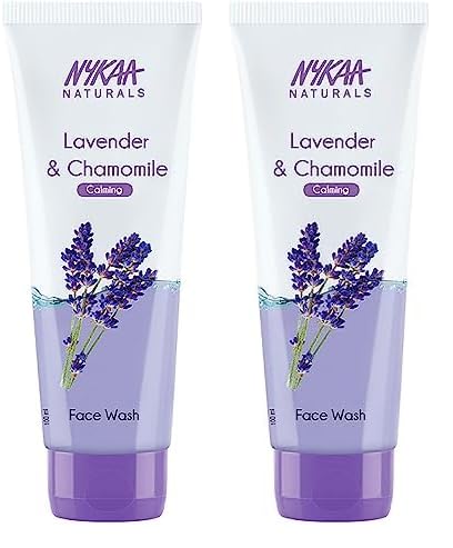 Nykaa Naturals Face Wash, Lavender and Chamomile, 3.38 oz - Reduces Redness, Irritation - Makeup Cleanser - Skin Care for Dark Spots and Pigmentation (Pack of 2)