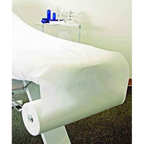 Disposable Non-Woven Bed Sheet Roll 24" x 330 ft Perforated Every 6 feet White Water Repellent Soft Durable Table Cover for Spa Salon Massage Medical and Dermatology use Renders 55 full Treatments
