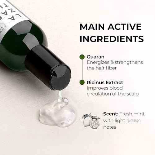 Lazartigue Fortify Densifying Shampoo, Enriched with Guarana and Ricinus, Strengthens Fragile Hair, Stronger Appearance, Perfect for Everyday Usage, Vegan, Lemon