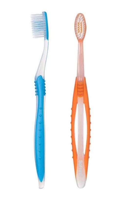 SoFresh Adult Flossing Toothbrush Wide Grip 6 Pack Bundle