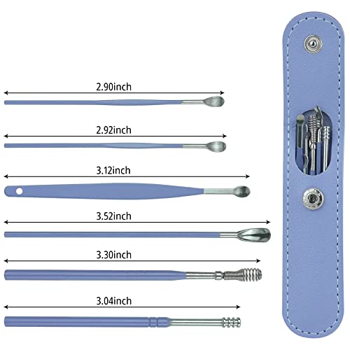 2 Pack 6 Pcs Ear Wax Removal Kit, Ear Cleaning Kit, Ear Pick Earwax Removal Tool, Ear Cleaner (Blue) (2)