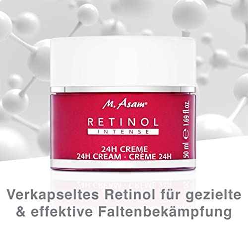 M. Asam RETINOL 24h Cream - Face Cream against wrinkles, anti-aging face moisturizer with retinol, day cream & night cream stimulating collagen production, facial care for all skin types, 1.69 Fl Oz