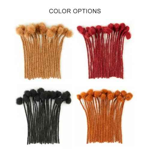 0.6cm Width 10 Inch 100 Strands 100% Human Hair Loc Extensions, Full Handmade Dreadlock Extensions for Men Women Kids Can Be Dyed and Bleached 100% Unprocessed Natural Black