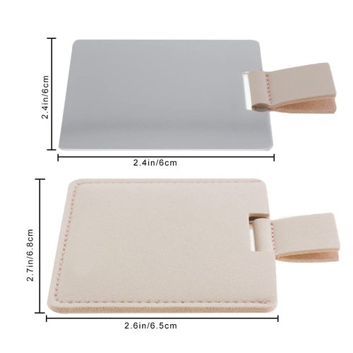 Huakaile Shatterproof Stainless Steel Compact Mirror for Purses, Unbreakable Mirror Travel with PU Leather Case Cover, Handheld Camping Shaving Mirror for Women & Men, Makeup, Gift (Gray)