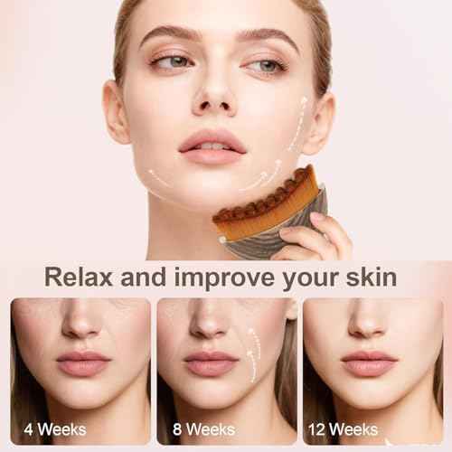Lymphatic Contour Face Brush, Manual Lymphatic Drainage Massager, Natural Makeup Brushes with Durable Soft Bristles, Hypoallergenic Ergonomic Facial Cleansing Brush for Sculpting