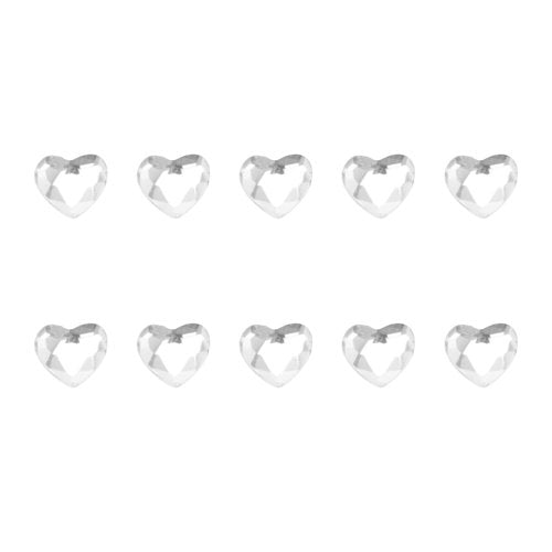 POPETPOP Heart-Shaped Teeth Gems Kit 10Pcs Crystal Tooth Jewelry Removable DIY Teeth Decoration Accessories for Unique Smile and Festive Look