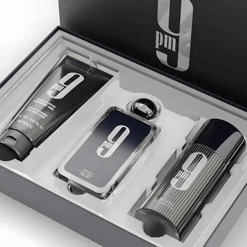 Afnan 9 Pm 3 Piece Set for Men, (3.4 Oz De Parfum Eau De Parfum Spray + 5.0 Oz Shower Gel + 5.0 Oz Perfume Deodorant)