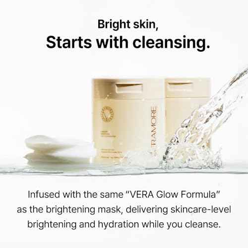 Veramore Rice & Vitamin Glow Cleansing Pads ? Dual-Sided Brightening & Hydrating Toner Pads with Mushroom Extract & Hyaluronic Acid, Niacinamide | Gentle Exfoliating K-Beauty, 70 Count (5.07 fl oz)