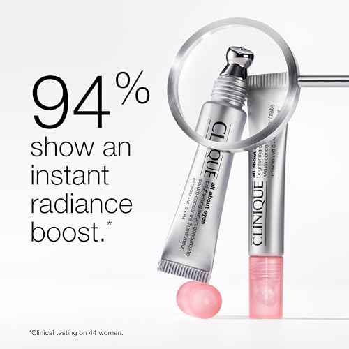Clinique All About Eyes Brightening Serum Concentrate With Vitamin C, Hyaluronic Acid + Retinol | Hydrating + Reduces Dark Circles, 0.34 Fl Oz