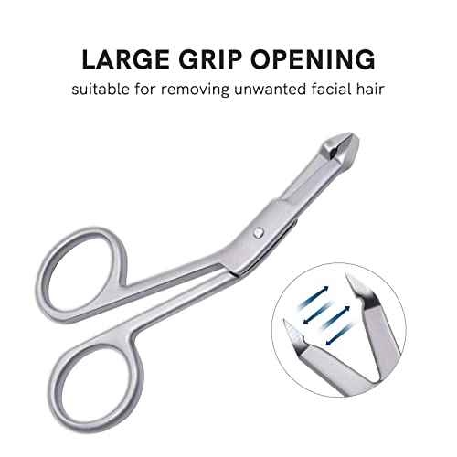 Professional Scissor Tweezers - 3Cr13 Stainless Steel Tweezers with Handles, Larger Grabbing Surface Area, Precision Eyebrow Tweezers for Women and Men Facial Hair