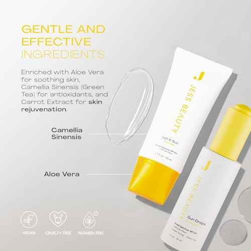 JESS BEAUTY | Sun Safe Face Sunscreen Skin Care Set SPF 50+ 1.7 fl. oz Sun Drops SPF 30+ 1 fl. oz Skincare Sunscreen for Face