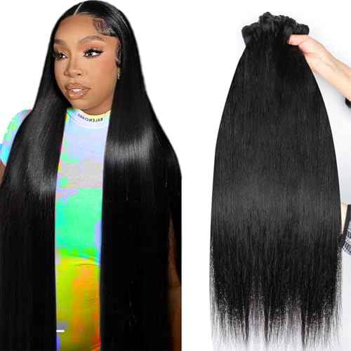 Human Hair Bundles Straight 3 Bundles Human Hair 26 26 26 Inch 100% Unprocessed 12A Brazilian Virgin Hair Bundles Weave Straight Human Hair Extensions