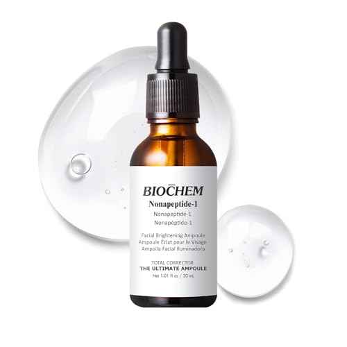 BIOCHEM Nonapeptide-1 Brightening Serum?Dark Spot Corrector & Melanin Inhibitor Ampoule for Even Skin Tone & Natural Glow? Anti-Aging Peptide Treatment for Face & Neck,1.01 fl oz/30 mL