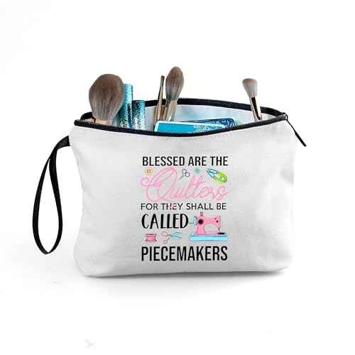Quilting Sewing Gifts for Women Friend Female Coworker Sister Lovers Enthusiasts Sewers Seamstress Accessories Makeup Cosmetic Bag