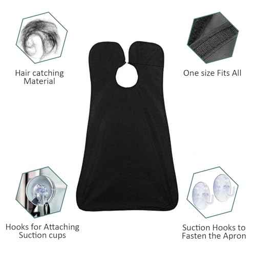 Beard Bib Apron, Beard Trimming Catcher for Men Shaving Hair Clippings Non-Stick Waterproof Grooming Cloth