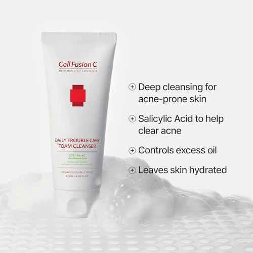 Cell Fusion C Tre.AC Daily Trouble Care Foam Cleanser, Gentle Foaming Cleanser for Acne-Prone Skin, Salicylic Acid to Help Clear Acne, 3.38 fl.oz