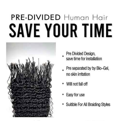 Pre Divided Bulk Human Hair for Boho Braids Deep Wave Bundles for Briding Brazilian Virgin Human Hair Curly Bulk Crochet Hair No Weft Extensions for Black Women 20Inch 640 Roots 200g