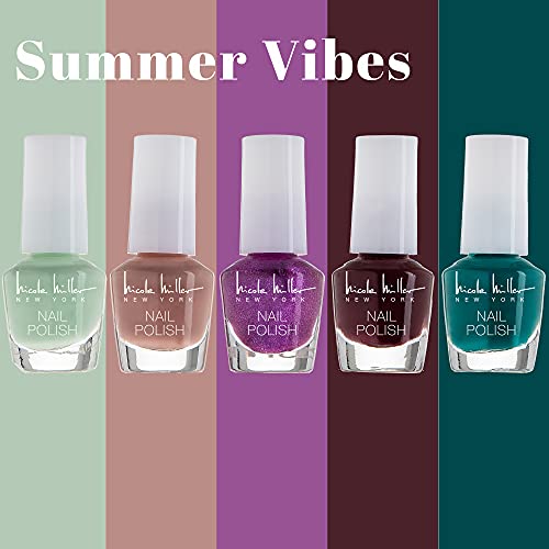 Nicole Miller Mini Nail Polish Set - 30 Mini Glossy and Trendy Nail Polish Colors, Fingernail and Toenail Polish for Women and Girls, Quick Dry Manicure