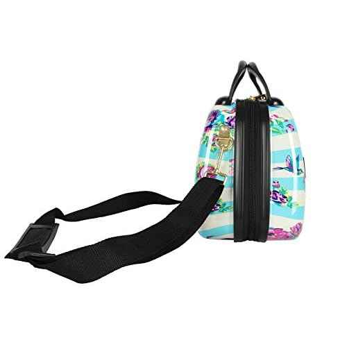 Betsey Johnson Hardside Cosmetic Case - Lightweight Small Size Hardshell Travel Hand Makeup Bag - Adjustable Shoulder Strap - Bag for Women and Girls - Multi-Functional Case