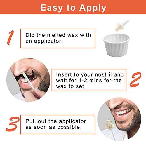 Nose & Ear Hair Wax Kit for Men & Women, 100g Wax with 20 Applicators, Safe Home Grooming Solution for Painless 15-20 Time Usage