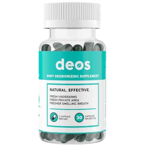 DEOS Internal Deodorant Supplement ? Full Body Deodorizer for Gut Health, Skin Health, Detox & Digestion Support ? Natural Odor Control Chlorophyll Pills | 30 Capsules
