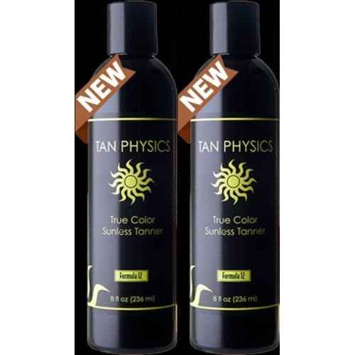 Tan Physics Sunless Tanner 8oz (Pack of 2) with Application Gloves ? Self Tanning Lotion ? Instant Tan Lotion for Face & Body ? Natural Self Tanner for a Streak-Free, Long-Lasting Glow