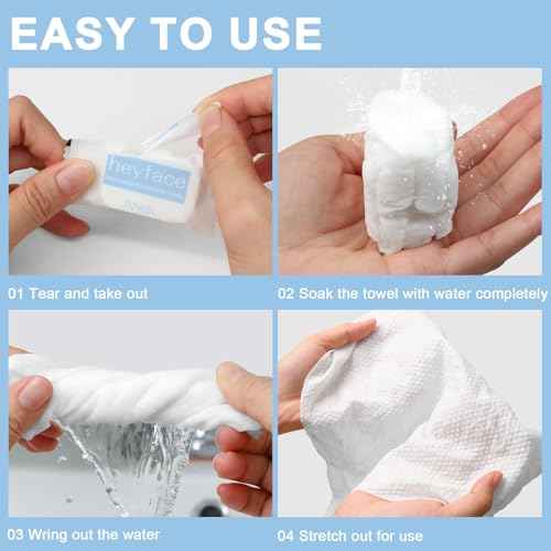 Compressed Towels Tablets 11.8¡±x11¡± (50 Count), Portable Compressed Disposable Washcloths for Travel, Soft Compressed Face Towel for Facial Daily Wash & Outdoor Activities Clean, Single Use
