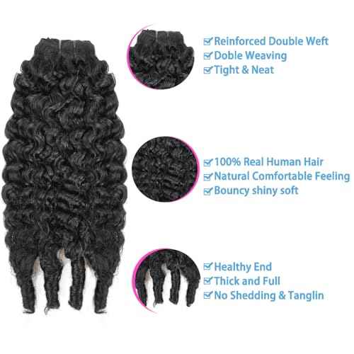 Burmese Curly Clip in Hair Extensions Real Human Hair 8Pcs Brazilian Human Hair Clip ins for Black Women With 18Clips 120g 22inch #1B Natural Black