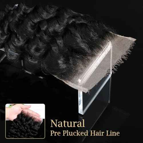 Knots Bleached CindiRiver 5x5 HD Lace Closure Deep Wave Virgin Human Hair With Invisible Real HD Lace, Natural Hairline, Skinlike Lace Frontal Closure Only