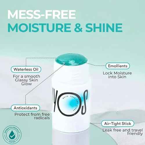 WYOS All Over Oil Stick 3 Pack, Face Body Oil Dew Hydration Shine Glow, Moisturizing Non-Greasy Formula, Travel Friendly, Leak Free, Highlighter Balm, Hair Stick, Vegan, Sulfate Free, Paraben Free