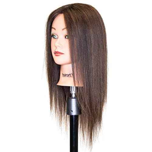 Chantal Cosmetology Training Head, European Hair Mannequin for Practice, [100% European Hair Mannequin] Training Head (Light Brown)