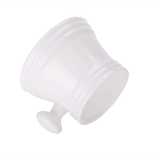 Brrnoo Shaving Bowl, Shaving Soap Bowl For Men Heat Insulation Smooth Shaving Bowl, Mug with Knob Handle, ABS Shaving Soap Bowl Foam Shaving Soap Cream Bowl (White)