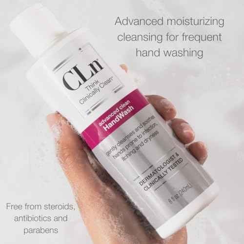 CLn¢ç HandWash - Advanced Hygiene for Hands, Formulated with Glycerin, for Sensitive Skin Prone to Hand Dermatitis, Redness, Irritation, Eczema, and Rash, Fragrance-Free, 8 fl oz