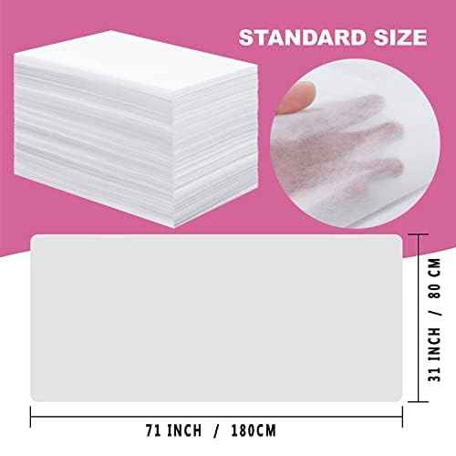 Disposable Bed Sheets 200 Pcs 31" x 71" Massage Table Sheets Non Woven Fabric SPA Bed Cover Breathable for Massage Beauty Tattoos(White)