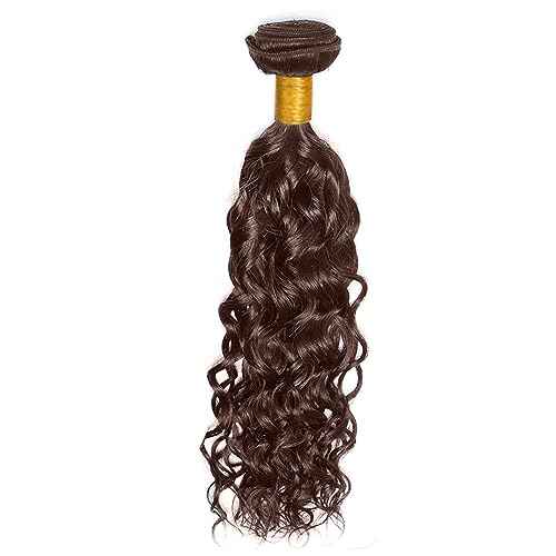 32 Inch Brown Human Hair Bundles Color 4 Water Wave Bundle Double Weft Chocolate Brown Wet and Wavy Bundle Hair Weave Niegmeag Brazilian Virgin Remy Hair Extensions