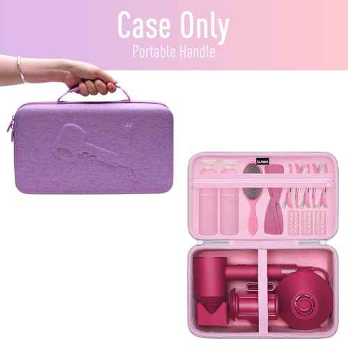L LTGEM Hair Dryer Case Compatible with Dyson Supersonic Hair Dryer, Laifen SE/SE Lite, Slopehill 1902, Cosy Companions ZCY883, ANNE BETTY Blow Dryer Cases, Blow Dryer Storage Cases, Black(Case Only)